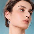 wholesale 925 Sterling Silver Sloth Mother And Baby Hanging Earrings Wholesale With Blue Crystal Charm-0-1