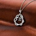 TOUPOP Sterling Silver Heart Pendant Necklace, 20th Birthday Gift for Her-0-4