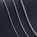 wholesale 925 Sterling Silver Box Chain Necklace Platinum Plated Lobster Clasp For Women Men-0-3