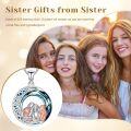 wholesale 925 Sterling Silver Celtic Knot Family of Three Crystal Sister Necklace for Women-0-5