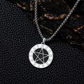 wholesale 925 Sterling Silver Black Druzy Pentagram Pendant Necklaces for Men & Women-0-4