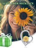 wholesale 925 Sterling Silver Sunflower Heart Pendant Necklace for Women Gifts-0-4