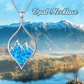 wholesale Sterling Silver White Blue Opal Necklace for Nature Lovers-0-6