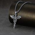 wholesale 925 Sterling Silver Caduceus Phoenix Pendant Necklace  for Men - Medical Theme s-0-1
