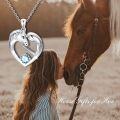 wholesale 925 Sterling Silver Birthstone Crystal Horse Heart Necklace Women s Jewelry Gift-0-7