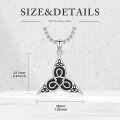 wholesale 925 Sterling Silver Celtic Knot Triangle Triskelion Pendant Necklace  Norse Viking s for Women Men-0-3