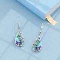 wholesale 925 Sterling Silver Teardrop Abalone Shell Drop Dangle Leverback Earrings-0-4