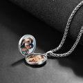 wholesale 925 Sterling Silver Saint Anthony Protect Us Pendant Necklaces for Women and Men Catholic Religious  Ideas-0-2