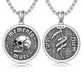 wholesale 925 Sterling Silver Memento Mori Skull Pendant Necklace with 24 Chain-0-0