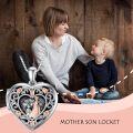 wholesale TOUPOP Locket Necklace Father Daughter Locket Mother Daughter Locket Necklace Sister Locket Family Locket Rose Heart Locket Pendant Necklace S925 Sterling Silver Gift Always In My Heart Locket -0-1