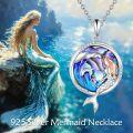 wholesale 925 Sterling Silver Frog Wave Enamel Charm Pendant Necklace s for Women Girls-0-2