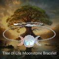 wholesale 925 Sterling Silver Tree of Life Moonstone Bracelet for Women-0-1