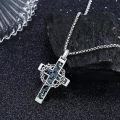 wholesale 925 Sterling Silver Labradorite Stone Cross & Crown Of Thorns Pendant Christian Jewelry For Men/Women-0-7