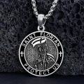 wholesale 925 Sterling Silver Saint Florian Protect Us Pendant Necklace with Stainless Steel Chain Religious Jewelry for Men-0-3