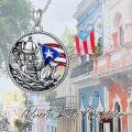 wholesale 925 Sterling Silver Puerto Rican Flag & Coqui Frog Necklace for Men Women Gifts USA Made Jewelry 48 Chain Length-0-3