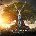 TOUPOP Sterling Silver Tree Of Life Cylinder Bar Cremation Jewelry For Ashes Memorial Keepsake-0-2