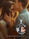 wholesale 925 Sterling Silver 925 Black Onyx Star & Moon Couple's Pendant Necklace for Women-0-5