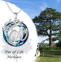 wholesale TOUPOP Valentines Day Gifts For Women S925 Sterling Silver Tree Of Life Initial A To Z Letter Pendant Necklace With Blue Circle Crystal Jewelry For Women Her Mom Birthday Christmas Gifts -0-2