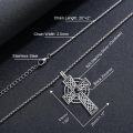 wholesale 925 Sterling Silver Celtic Knot Black Onyx Cross Pendant Necklace for Men & Women-0-5