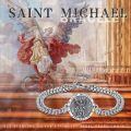 wholesale 925 Sterling Silver Angel of Saint Michael Protection Charm Bracelet w/Stone-0-4