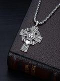 wholesale 925 Sterling Silver Celtic Knot Claddagh Shamrock Cross Pendant Necklaces for Men & Women Protection s with 24+2Rolo Chains (Gift Box Included)-0-3