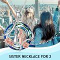 wholesale 925 Sterling Silver Blue Crystal Rose Flower Sisters Circle Pendant Necklace-0-1