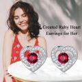 wholesale 925 Sterling Silver Birthstone Heart Stud Earrings Jewelry Gifts for Women-0-47