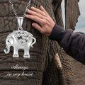 wholesale 14K White Gold Diamond Elephant Pendant Necklace for Women 20 Inches-0-5