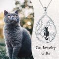 wholesale TOUPOP Black Cat Necklace Sterling Silver Cat Jewelry Animal Pet Cat Gifts For Women Teens Cat Lovers -0-2