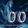 wholesale 925 Sterling Silver Viking Runes Huggie Hoop Earrings for Men & Women-0-4