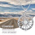 wholesale 925 Sterling Silver Opal Compass Necklace with I'd be lost without you Pendant - Gifts for Women-0-2