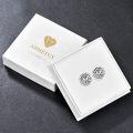 wholesale 925 Sterling Silver Round Black Plated CZ Stud Earrings for Men-0-5