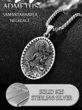 wholesale 925 Sterling Silver Oval Zodiacl Bodhisattva Pendant Necklace  Buddha Talisman Protection Jewelry for Men with 24+2 mm 3D Chain-0-3