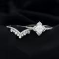 TOUPOP 10k 14k 18k Gold Moissanite Wedding Ring Set-0-2