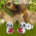 wholesale 925 Sterling Silver Yellow Crystal Heart Sloth Stud Earrings for Women Teenage Girls Boys-0-4
