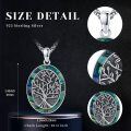 wholesale 925 Sterling Silver Tree Of Life Abalone Pendant Necklace-0-1