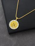wholesale 925 Sterling Silver Plated  Gold  Saint Anthony Prayer Medal Pendant Necklace  for Men & Women Catholic s-0-3