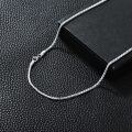 wholesale 925 Sterling Silver Box Chain Necklace Platinum Plated Lobster Clasp For Women Men-0-2