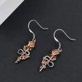 wholesale 925 Sterling Silver Snake & Flower Drop Earrings for Women Girls-0-3