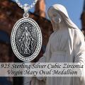 wholesale 925 Sterling Silver Virgin Mary Pendant Necklace With Rhinestones And Cross-0-6