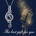 TOUPOP Sterling Silver Crystal Phoenix Music Note Pendant Necklace-0-4