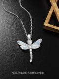 wholesale TOUPOP Dragonfly Necklace For Women Sterling Silver Opal Dragonfly Pendant Animal Jewelry Gifts For Women Dragonfly Lovers -0-2