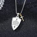 wholesale 925 Sterling Silver Saint Michael Shield Cross Pendant Necklace for Men Religious s-0-2