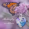 TOUPOP Sterling Silver Purple Crystal Butterfly Necklace Jewelry Gifts For Women-0-1