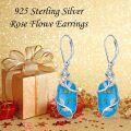 wholesale Rose Flower Earrings For Women 925 Sterling Silver Oval Natural Gemstone Earrings Fine Jewelry Anniversary Christmas Gifts For Her Wife Girlfriend -0-3