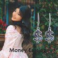 wholesale 925 Sterling Silver Abalone Shell Dollar Sign Drop Earrings-0-4