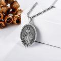 wholesale 925 Sterling Silver Virgin Mary Pendant Necklace with Chain - Catholic Christian Faith  for Women and Men-0-2