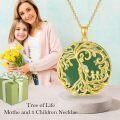 wholesale 14K Gold Sterling Silver Jade Tree of Life Necklace for Women-0-2