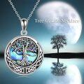 wholesale 925 Sterling Silver Abalone Shell Celtic Knot Tree of Life Pendant Necklace-0-5