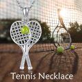 wholesale 925 Sterling Silver Tennis Racket and Ball Pendant Necklace for Women Sport Jewelry-0-1